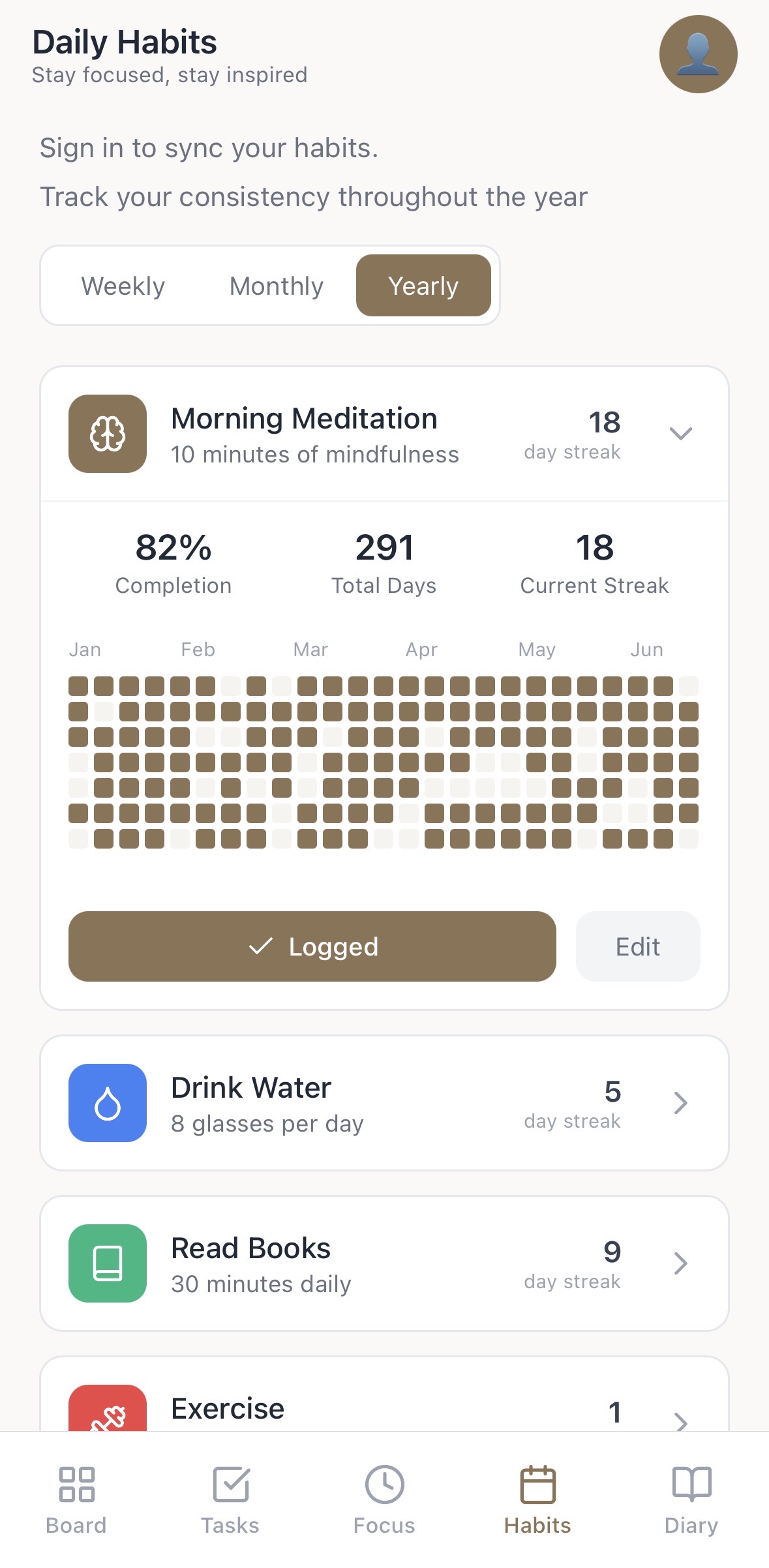 Yearly Habits